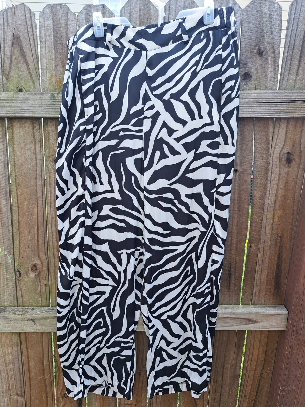 Lane Bryant Black & White Zebra-Print Pants